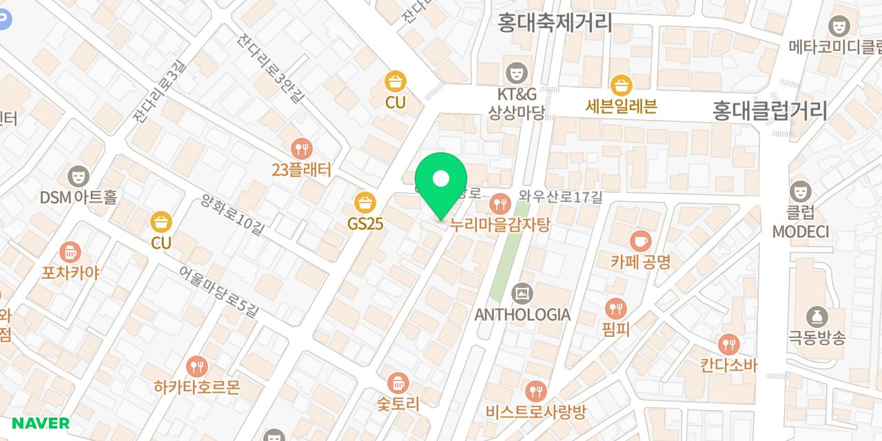 Map showing where Tamna Yukhae Hongdae is