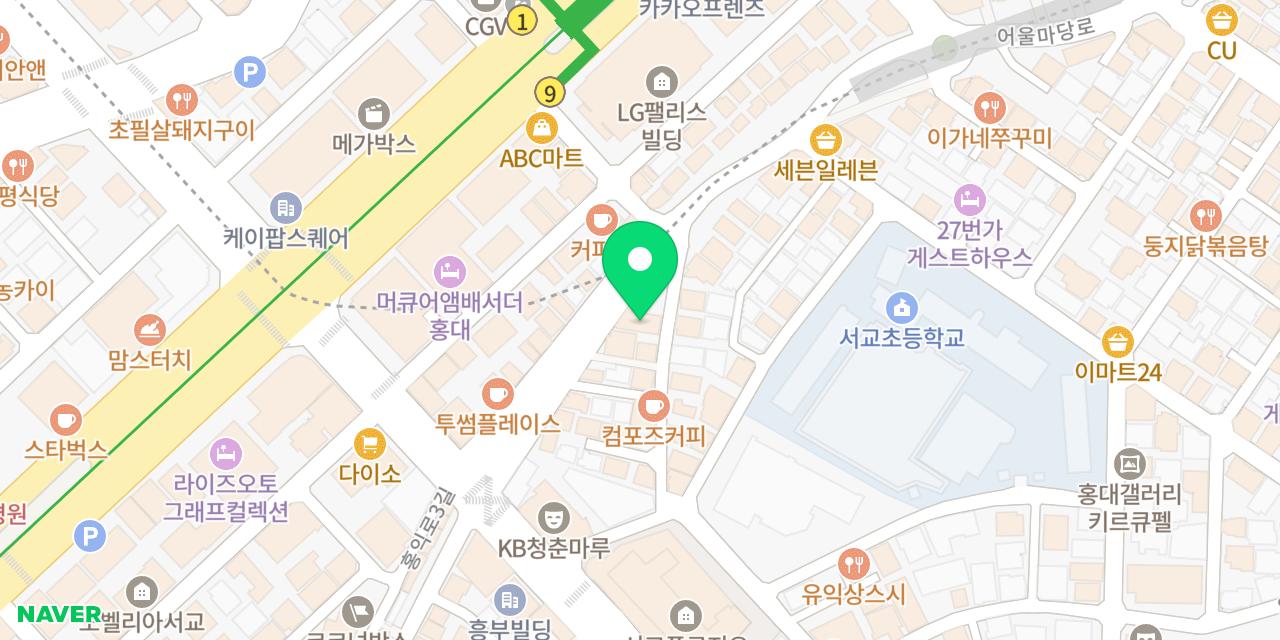 Map showing where Sangsangrao Hoejeon Hwogwo Gui Hongdae-jeom is