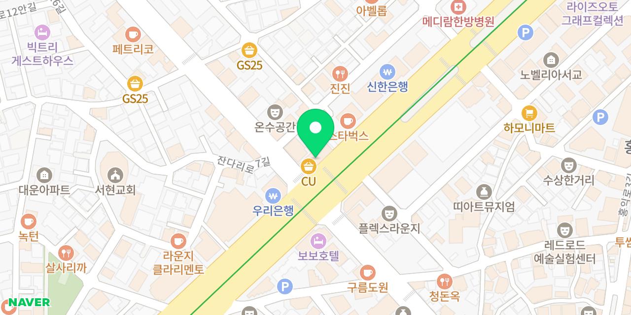 Map showing where Okdon Hongdae-jeom is