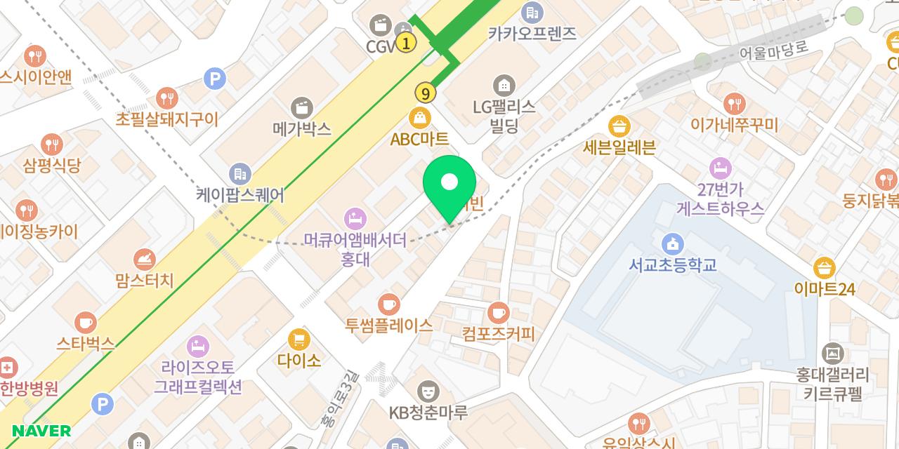닌닌라멘 위치가 표시된 지도