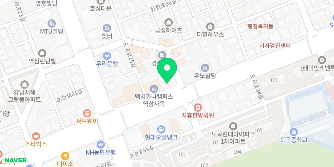 Map showing where Hangukjip Seoul is