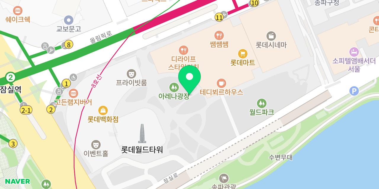 Map showing where Oreno Ramen Lotte World Mall is