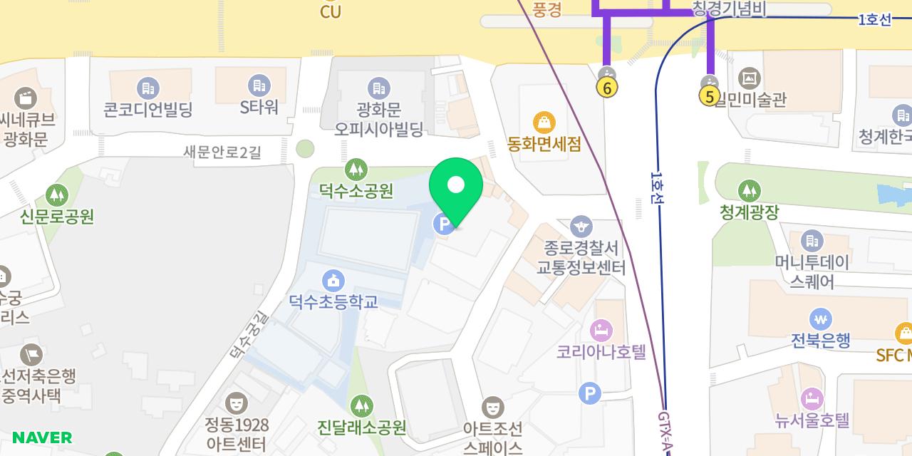Map showing where Gwanghwamun Gukbap is