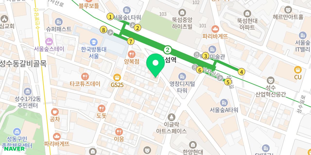 알피엠 위치가 표시된 지도