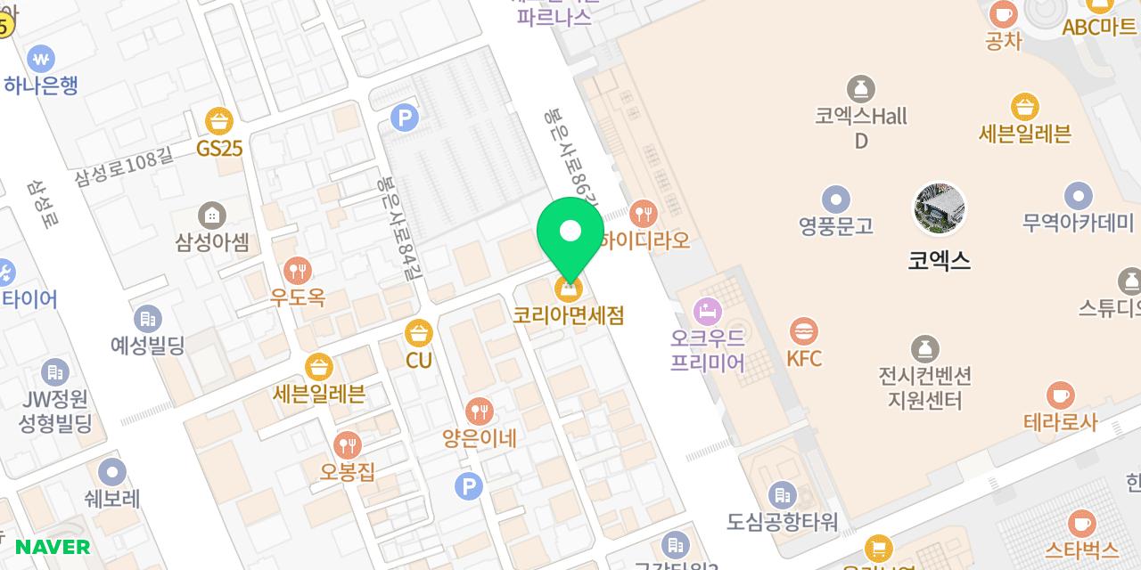 Map showing where Jaesudon Gamjatang Samseong is