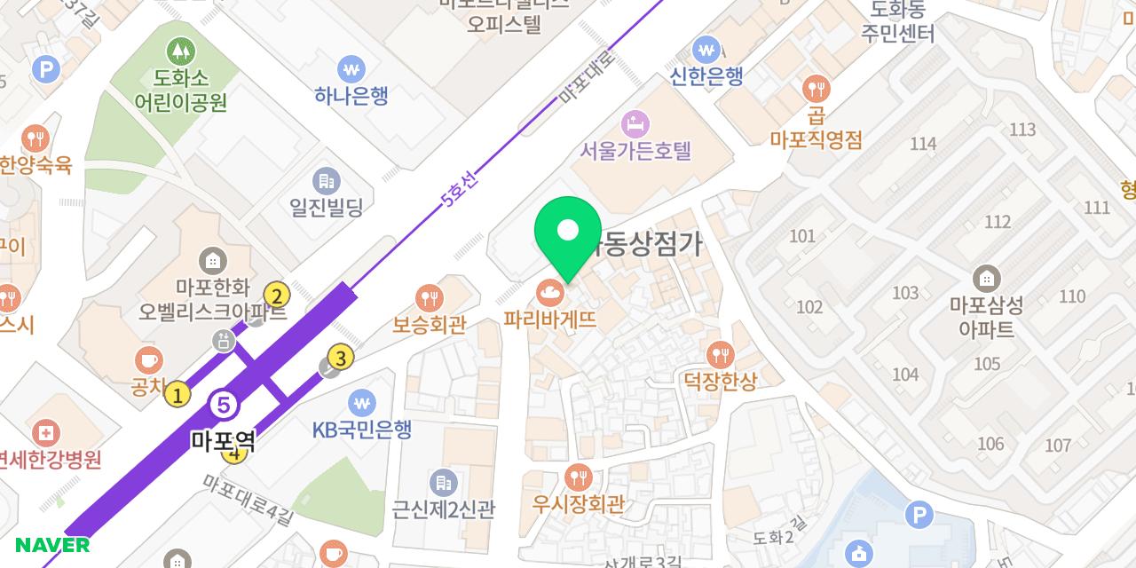 Map showing where Gungjeon Galbi is