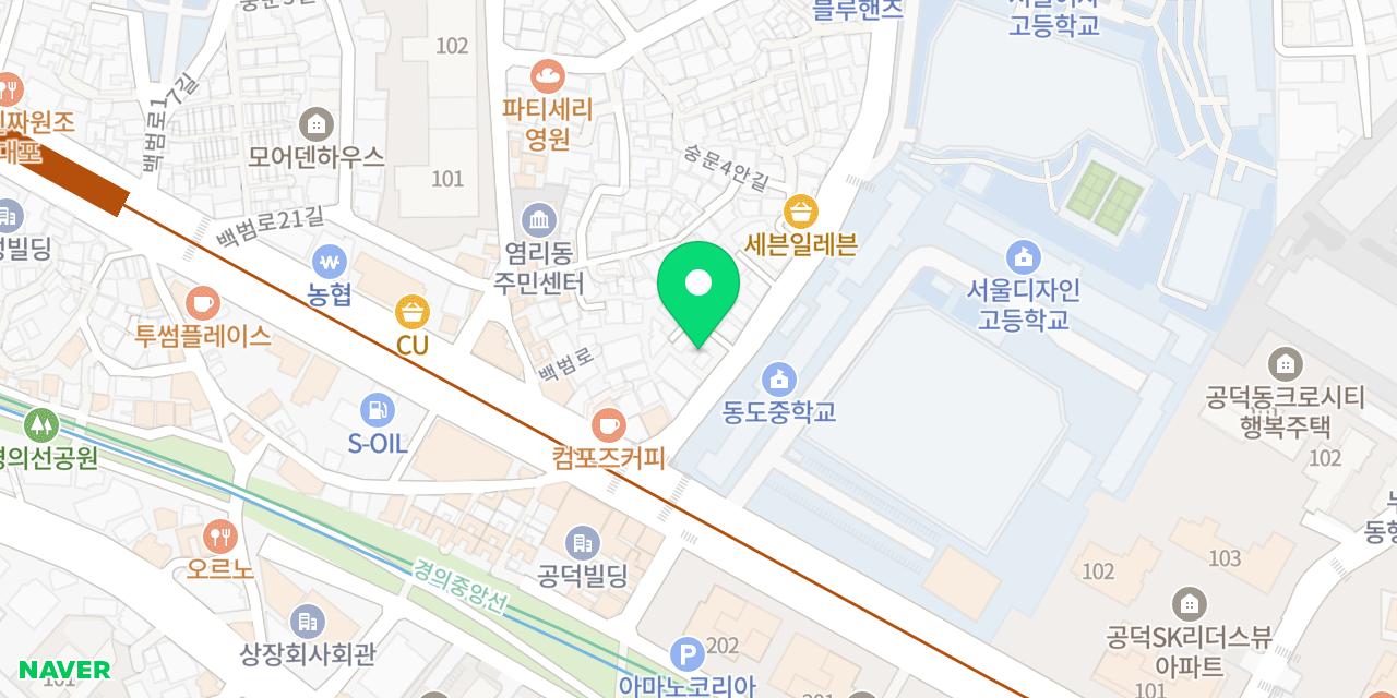 Map showing where Asojeong is