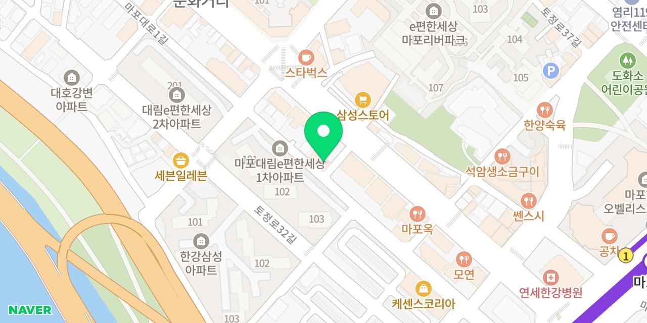 성우서서소갈비 위치가 표시된 지도