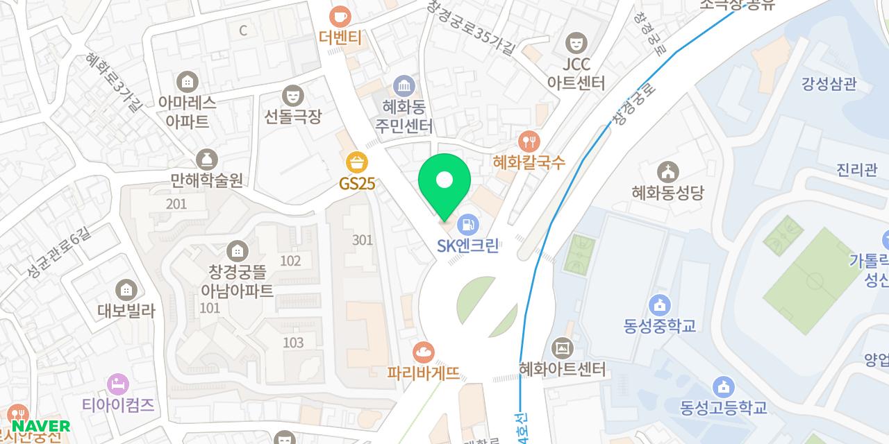 Map showing where Golmok Naengmyeon is