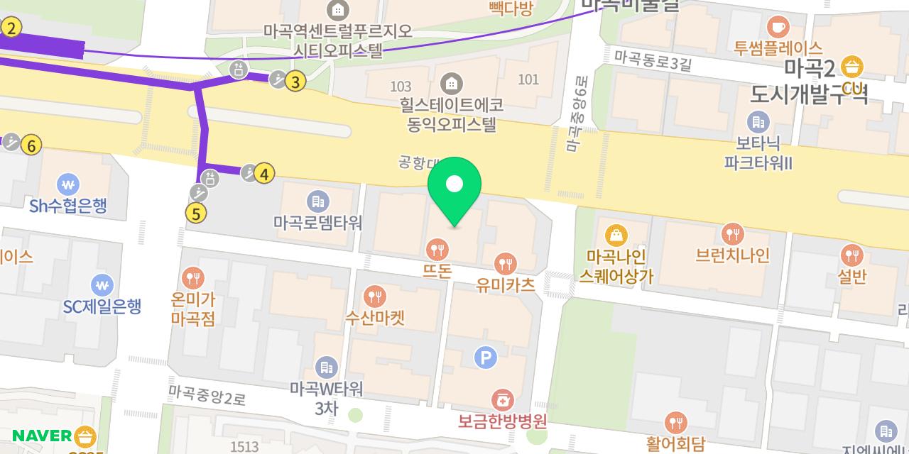 Map showing where Tteudon Magok-jeom is