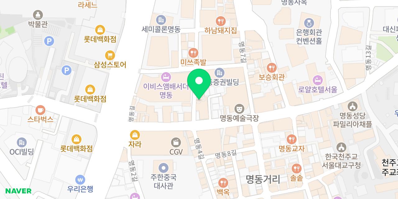 Map showing where Myeongdong Donkaseu is