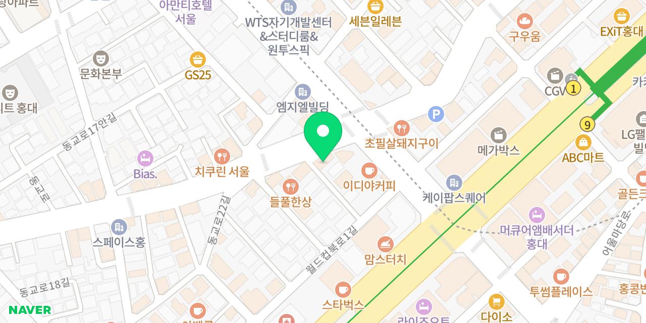 Map showing where Sampyeong Sikdang is