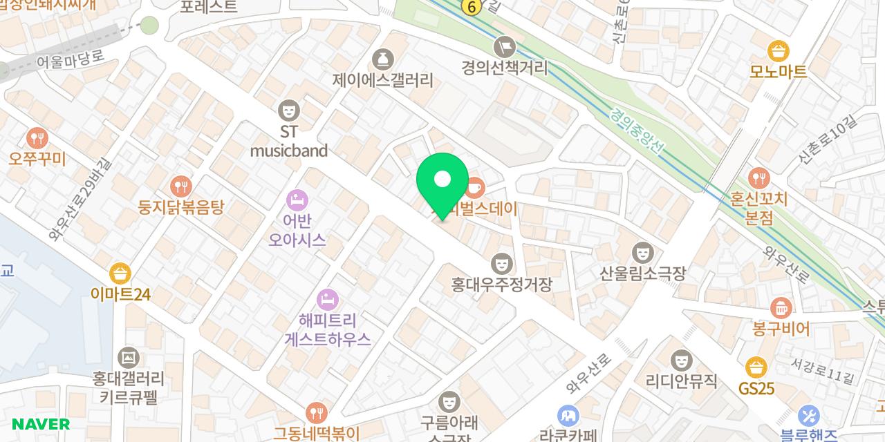 Map showing where Hongdae Jopok Tteokbokki is
