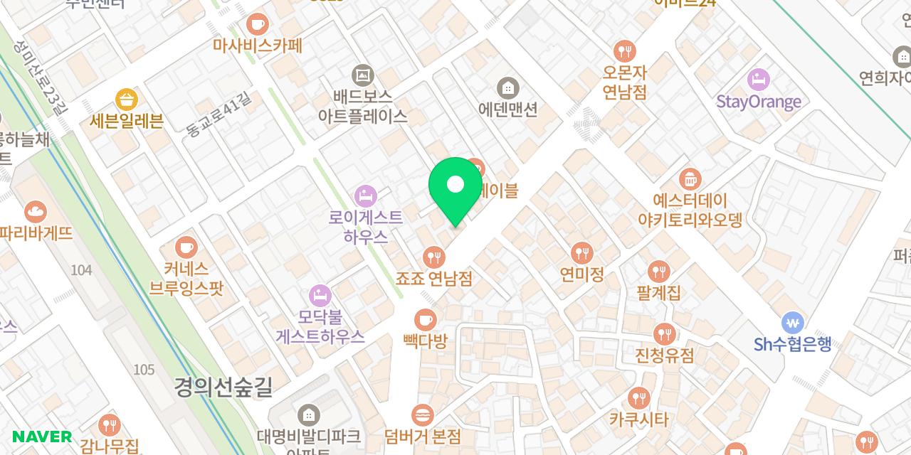 Map showing where Eungkeum Tteokbokki Yeonnam-jeom is