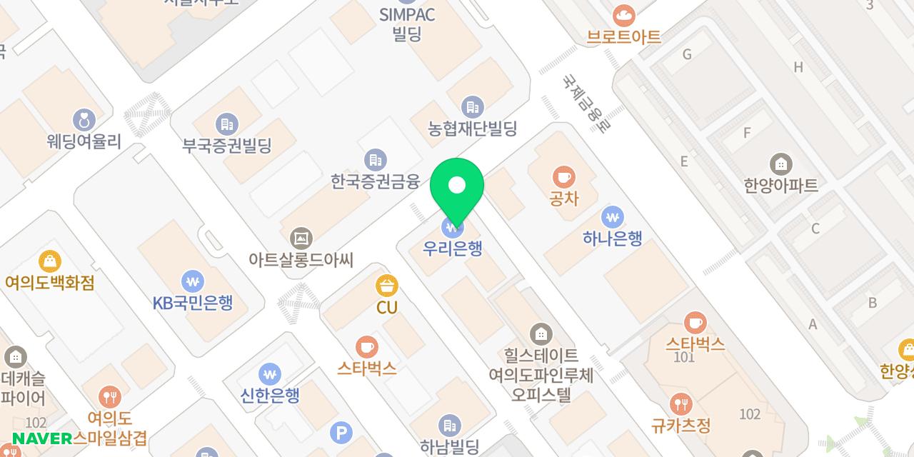 이남장 여의도점 위치가 표시된 지도
