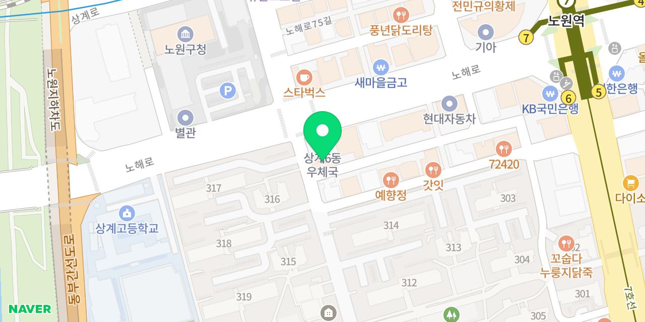 Map showing where Boram Nowon Jigyeongjeom is