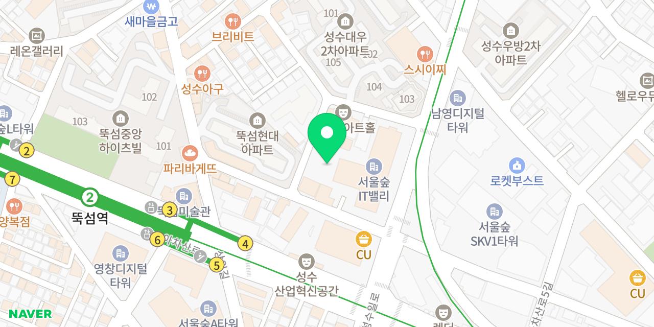 강남면옥 성수점 위치가 표시된 지도