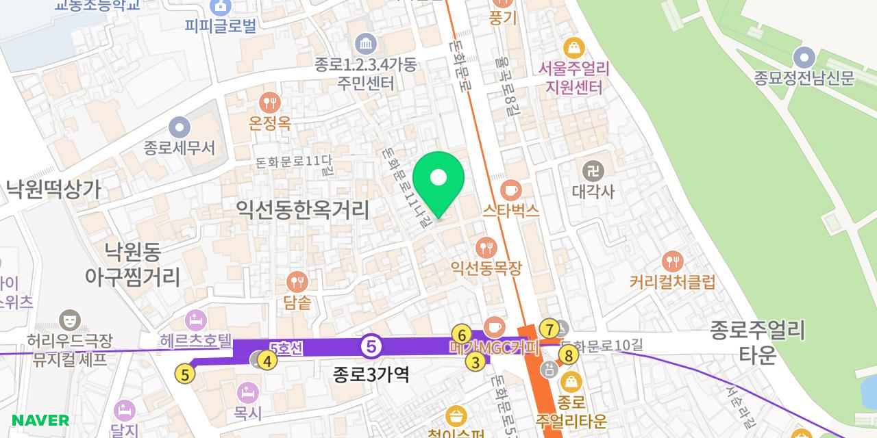 Map showing where Ikseondong Gogijip is