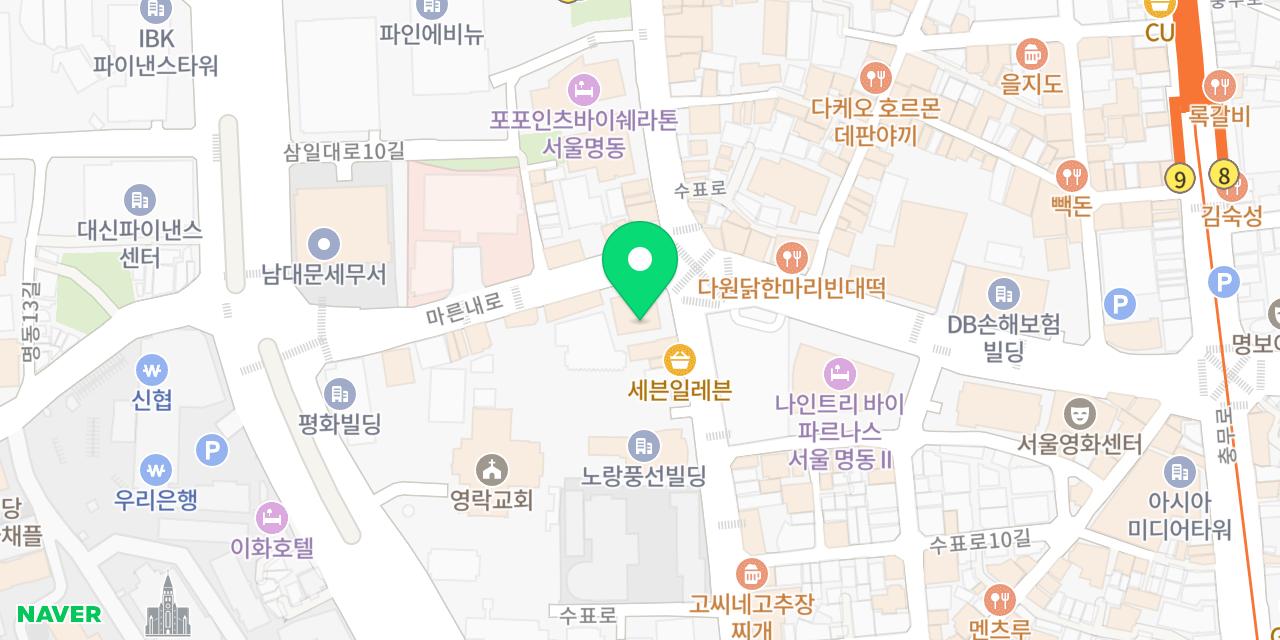 Map showing where Euljiro Suljip is