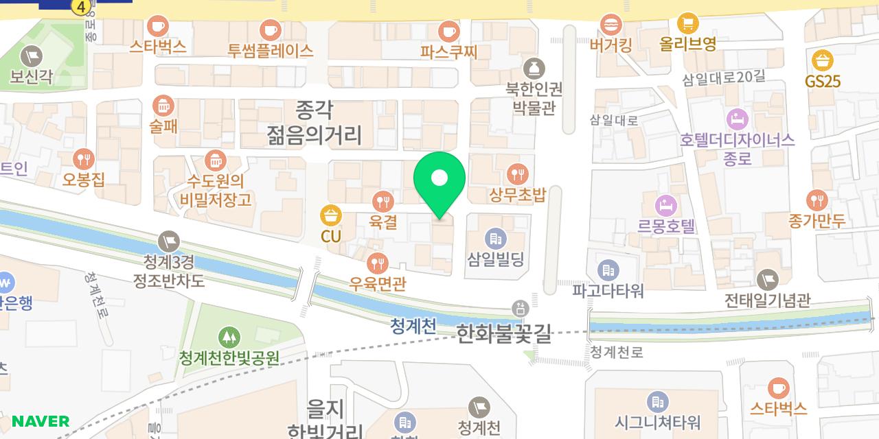 Map showing where Hansabal Pocha Jonggak-jeom is