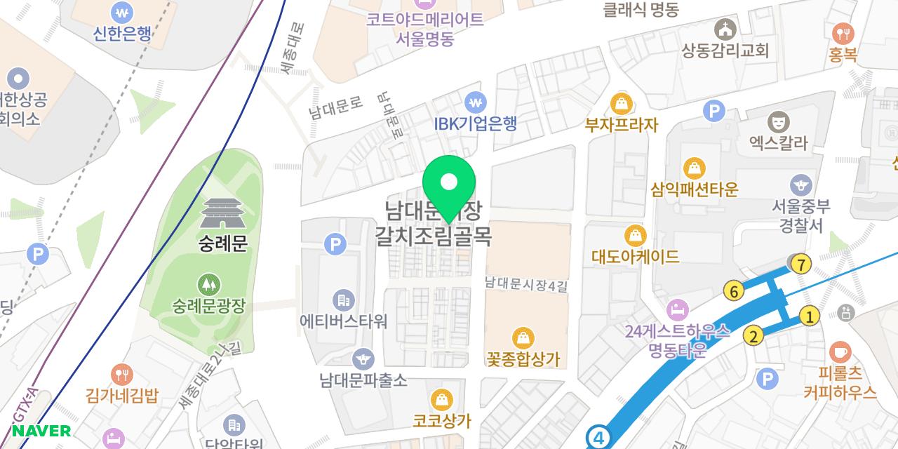 Map showing where Jungang Galchi Sikdang is