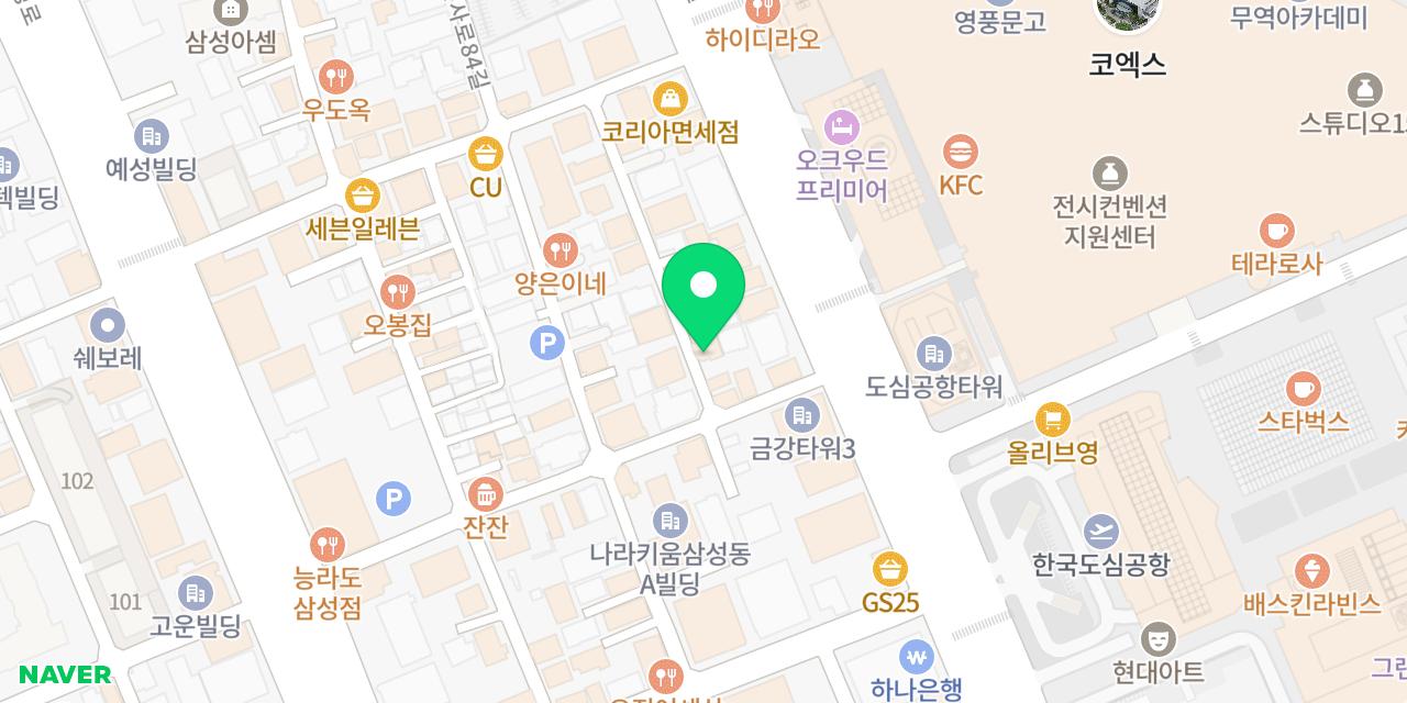 Map showing where Yangsabu Yangkkochi Samseong is