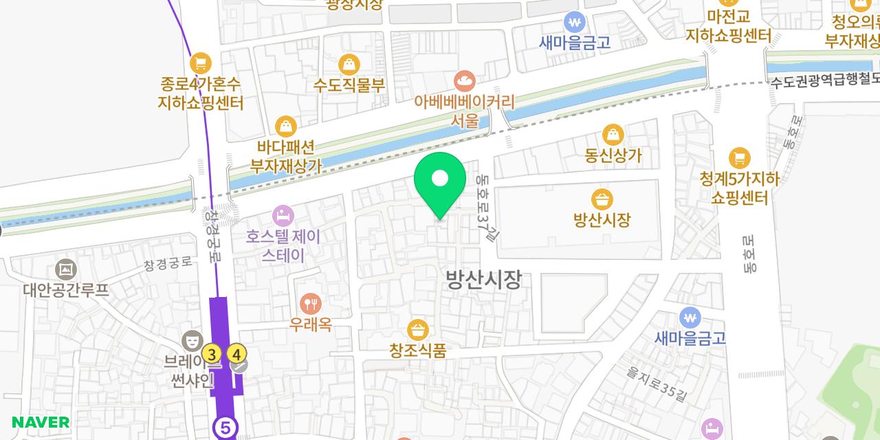 Map showing where Eunjujeong is