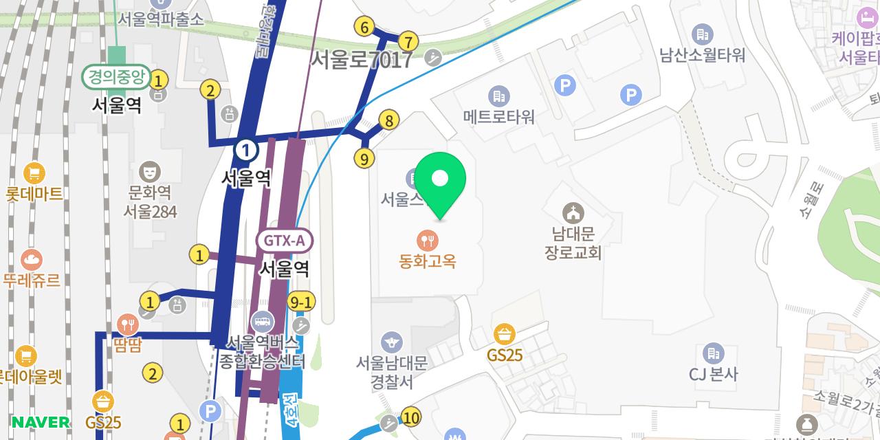 Map showing where Seoulloin Seoulyeok-jeom is