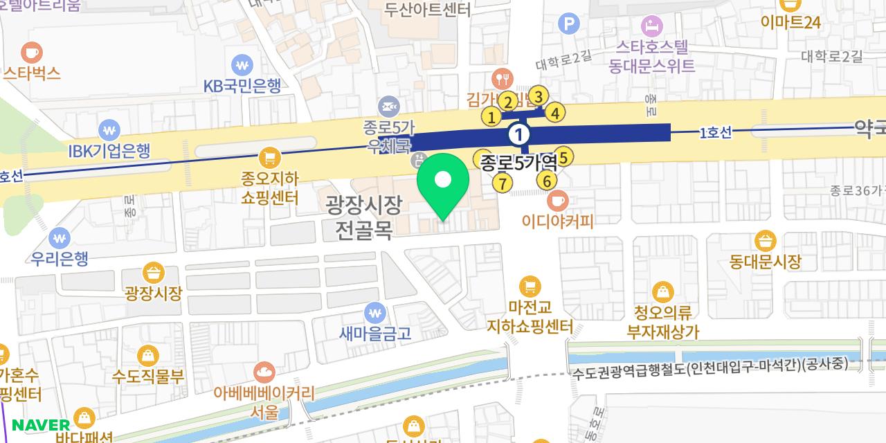 Map showing where Bakgane Bindaetteok is