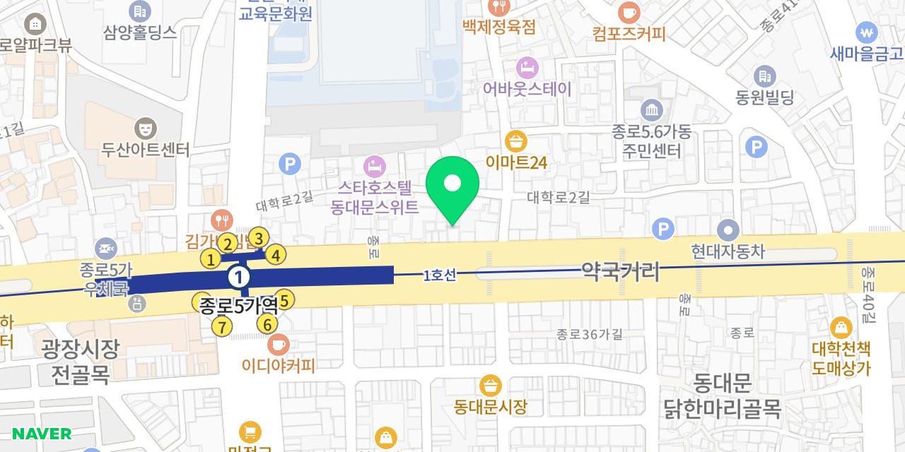 Map showing where Jinhyang Jokbal is