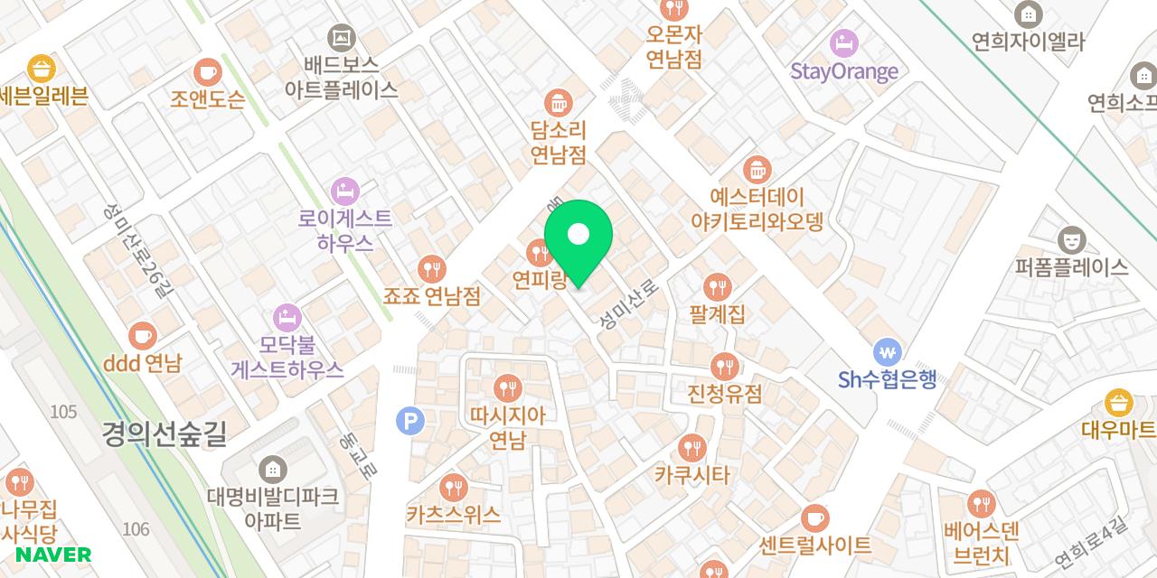 Map showing where Jongno Donburi Yeonnam is