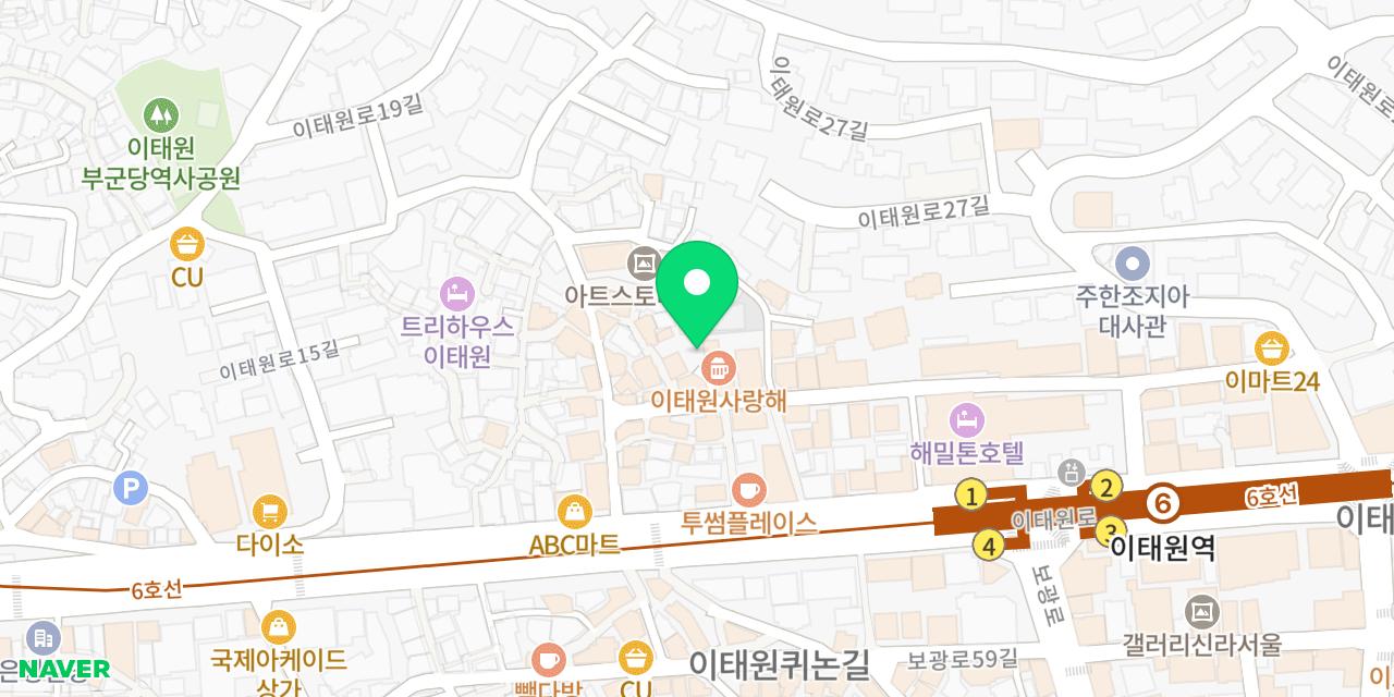 Map showing where Itaewon Saranghae is