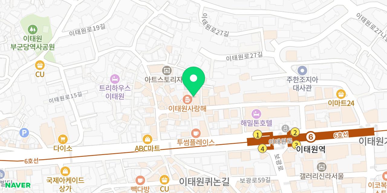 Map showing where Itaewon Sarangbang is