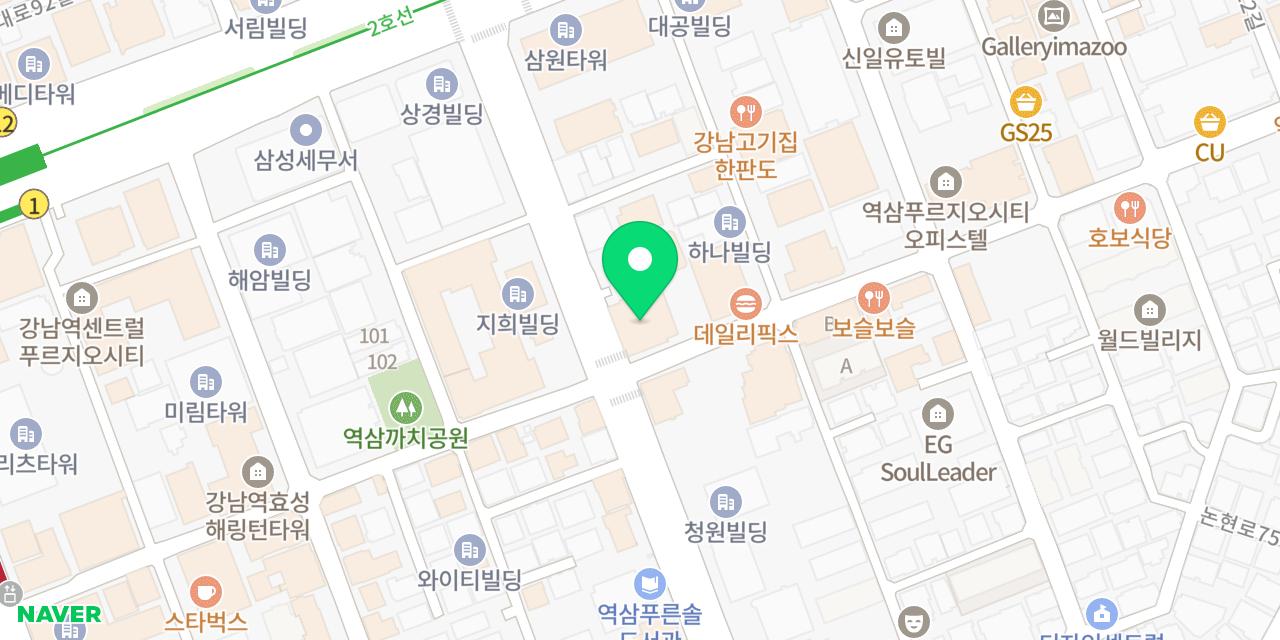카이 강남역점 위치가 표시된 지도