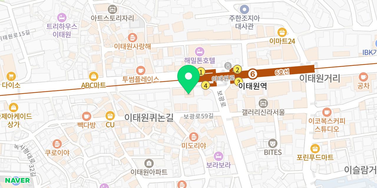 Map showing where Nurimaeul Gamjatang Itaewon is