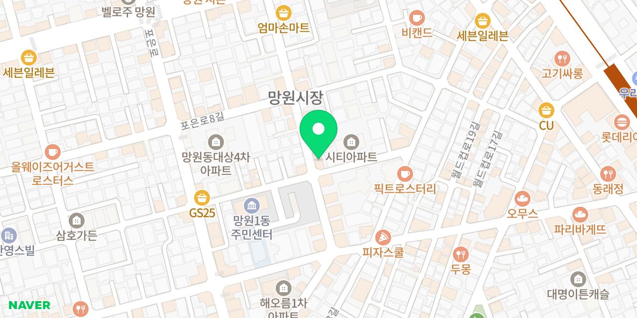 Map showing where Mangwon Tteokgalbi is