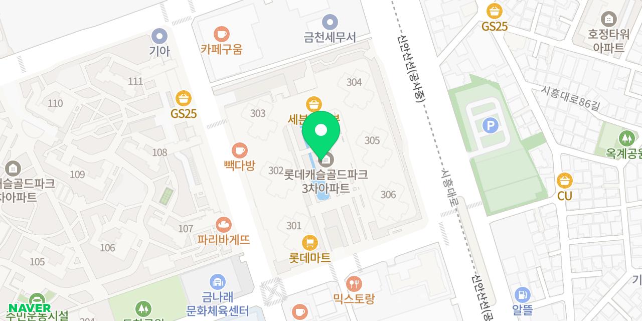Map showing where Bodeuram Chikin Geumcheon Lotte Castle-jeom is
