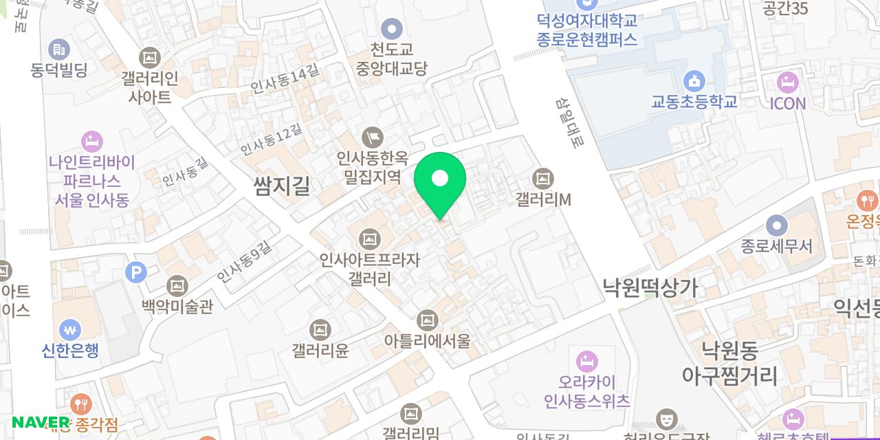 Map showing where Insadong Maneul Bossam is