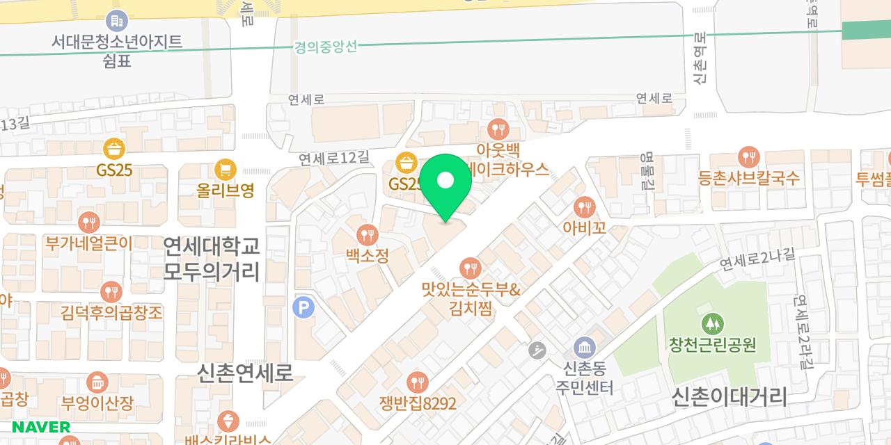Map showing where Sangmu Chobap Sinchon-jeom is