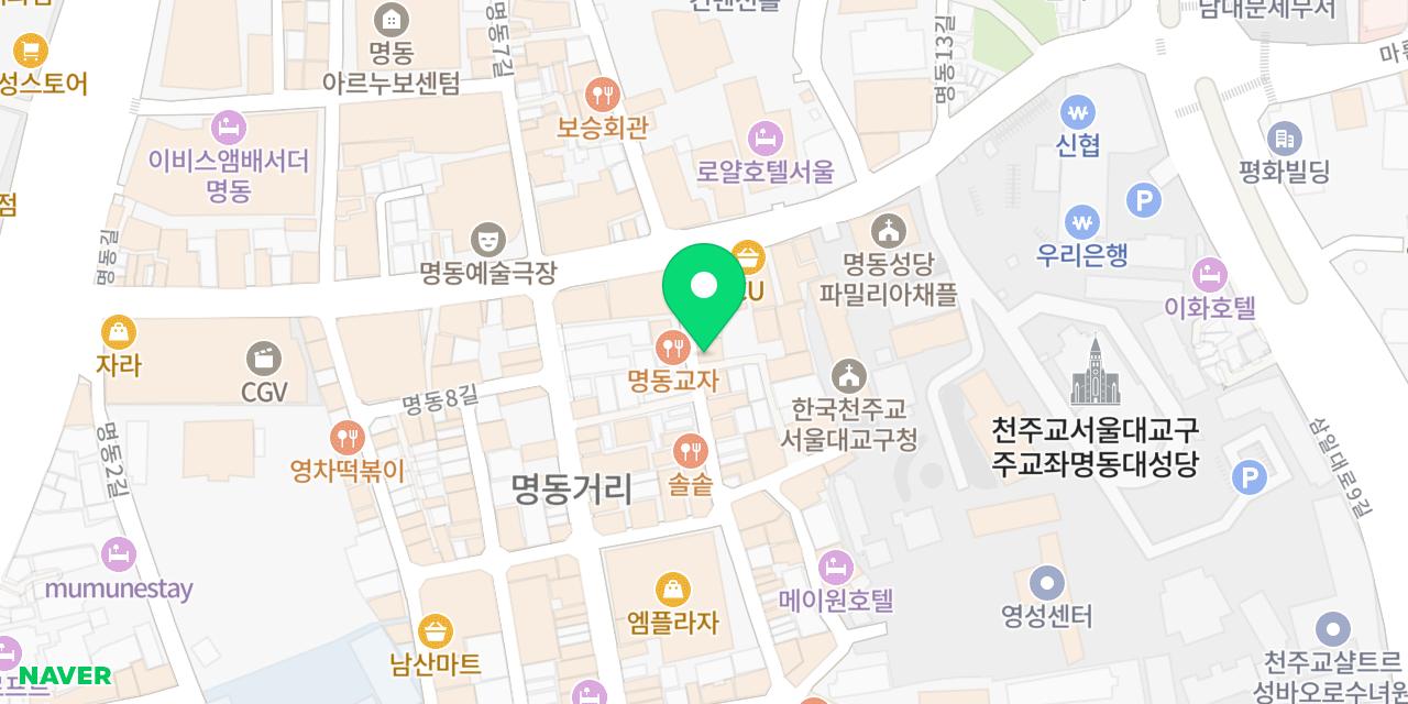 Map showing where Eunhaenggol Myeongdong is
