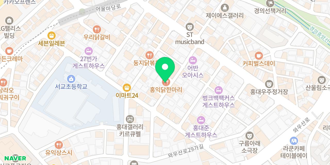 Map showing where Hongik Dakhanmari is