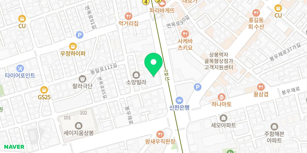 Map showing where Sunsamine Minari Samgyeopsal Sangbong-jeom is