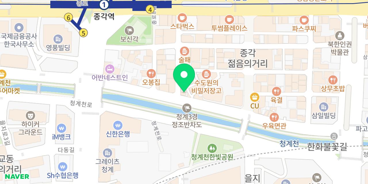 Map showing where Soul Galbi Jonggak-jeom is