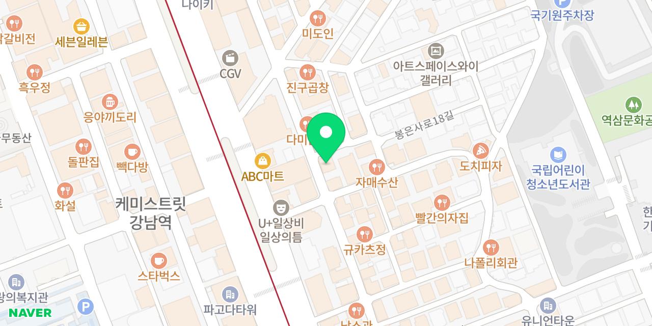 Map showing where Dangol Sonnim Gangnam 1-hojeom is