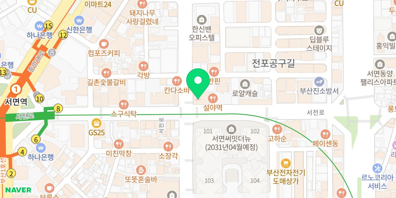 Map showing where Seomyeon Milmyeon is