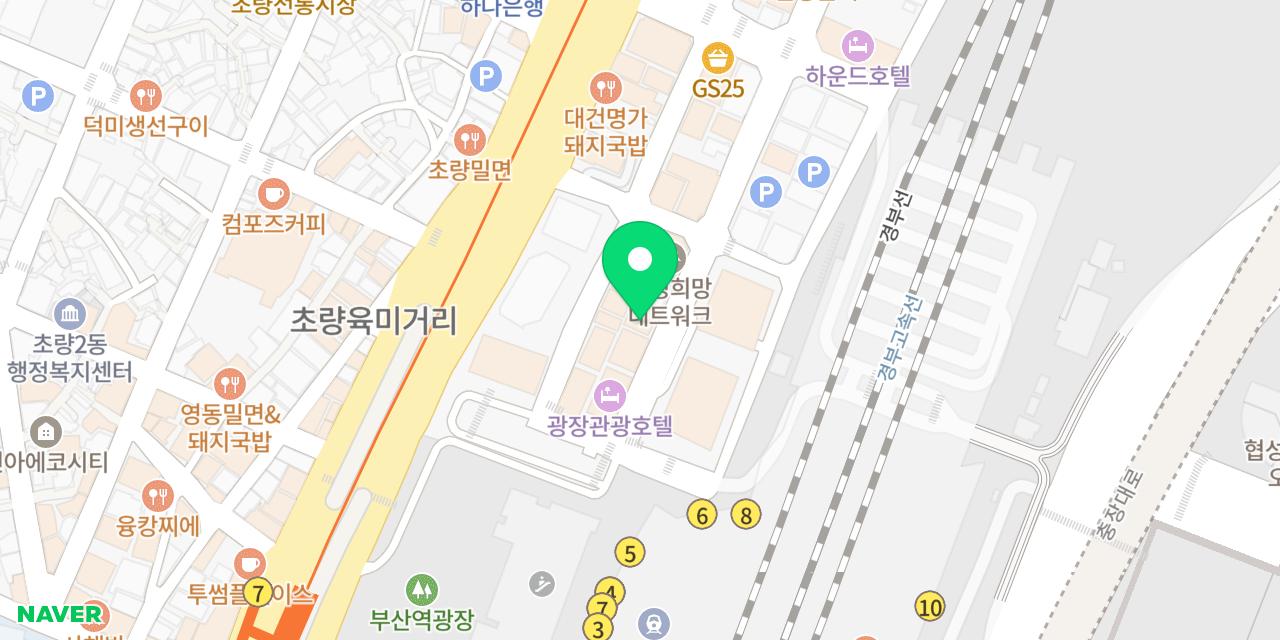 Map showing where Giyohang Busanyeok-jeom is