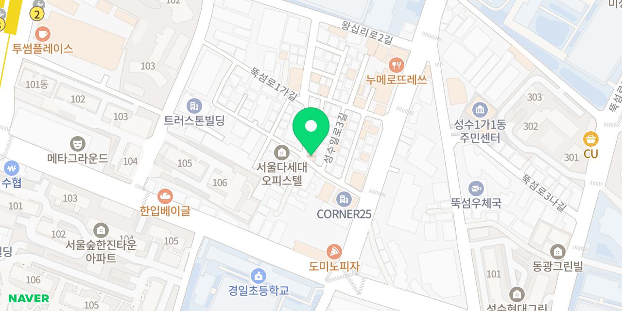 뇨끼룸 위치가 표시된 지도