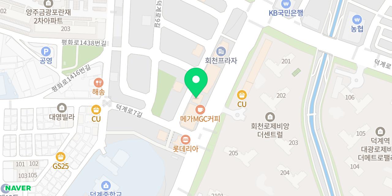 Map showing where Jinseon Sogogi Gukbap Hoecheon Jikyeongjeom is