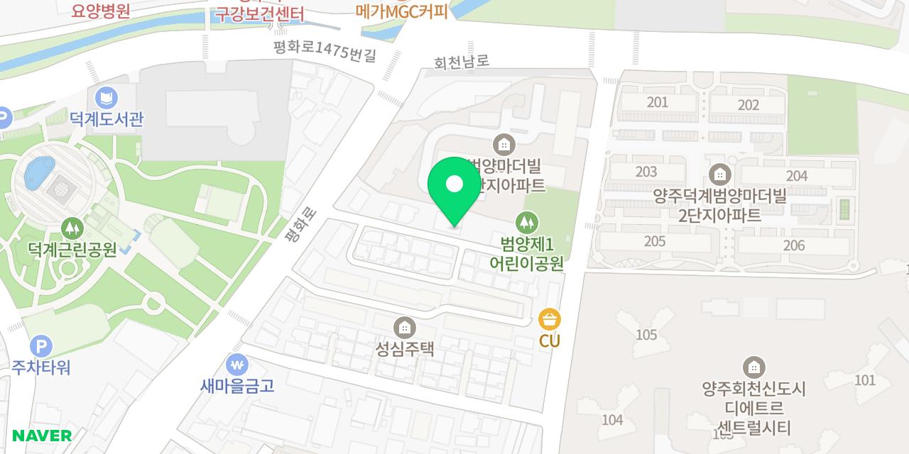 정수산 위치가 표시된 지도