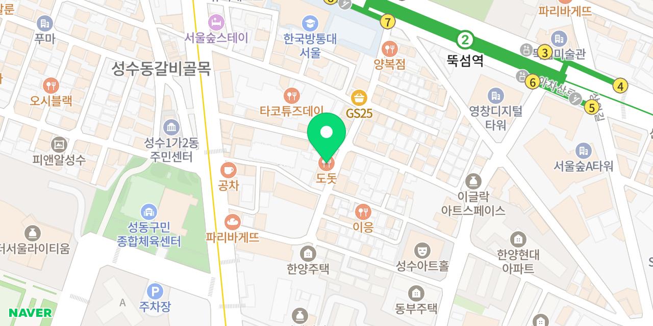 도돗 위치가 표시된 지도